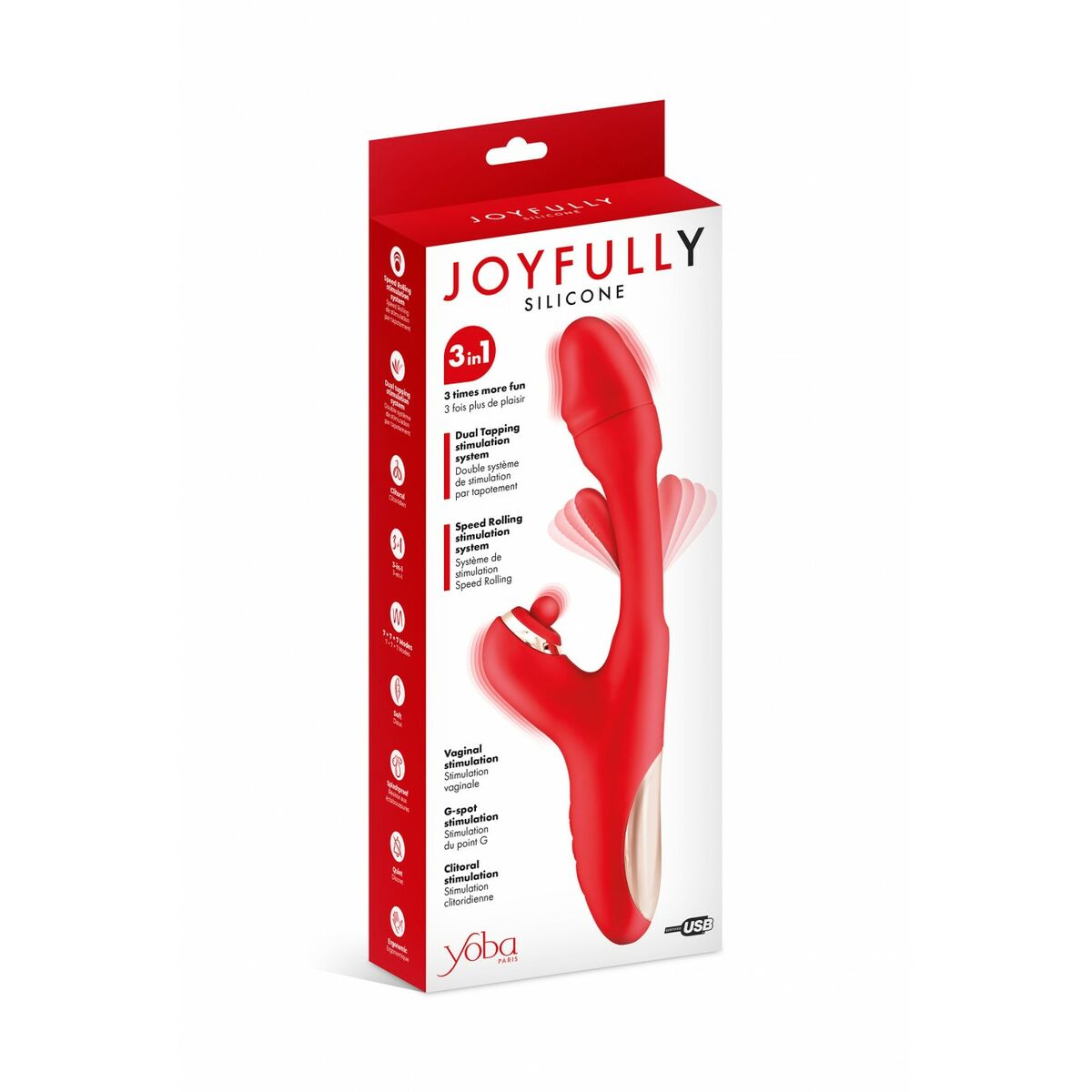 Vibrátor pro dvojici Dual Stimulation Yoba JOYFULLY  Červený