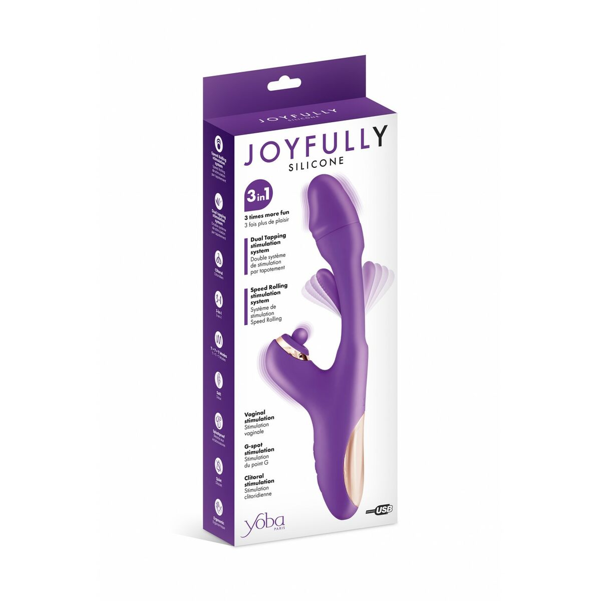 Vibrátor pro dvojici Dual Stimulation Yoba JOYFULLY  Fialová