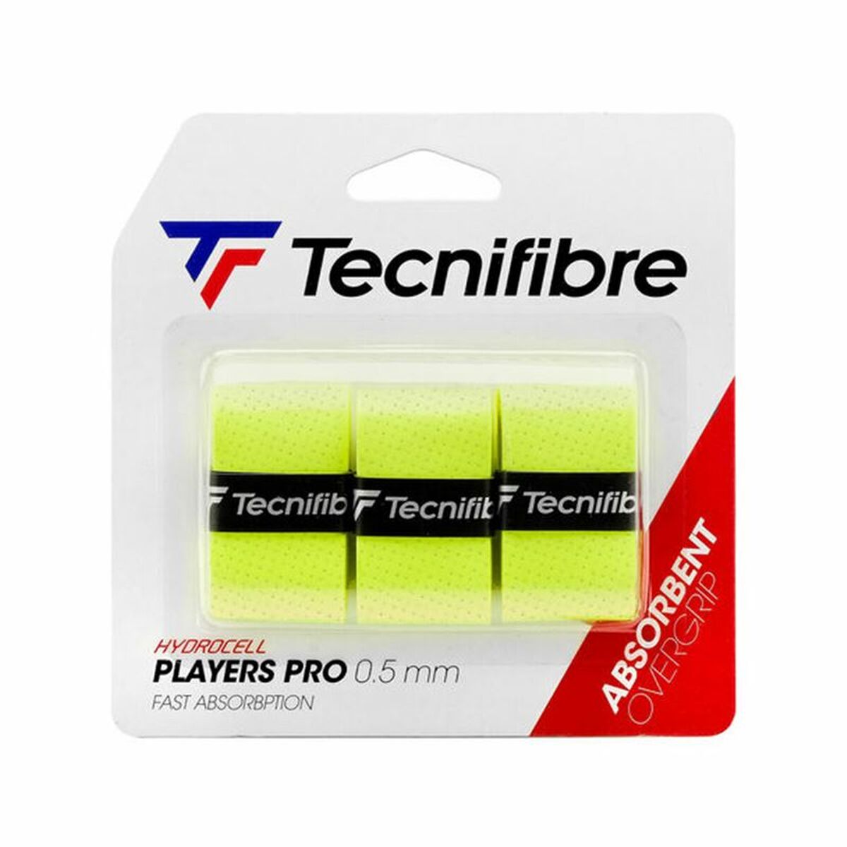 Tennis Overgrip Tecnifibre Players Pro Neon Yellow 3 Units Tennis Overgrip Tecnifibre Players Pro Neon Yellow 3 Units