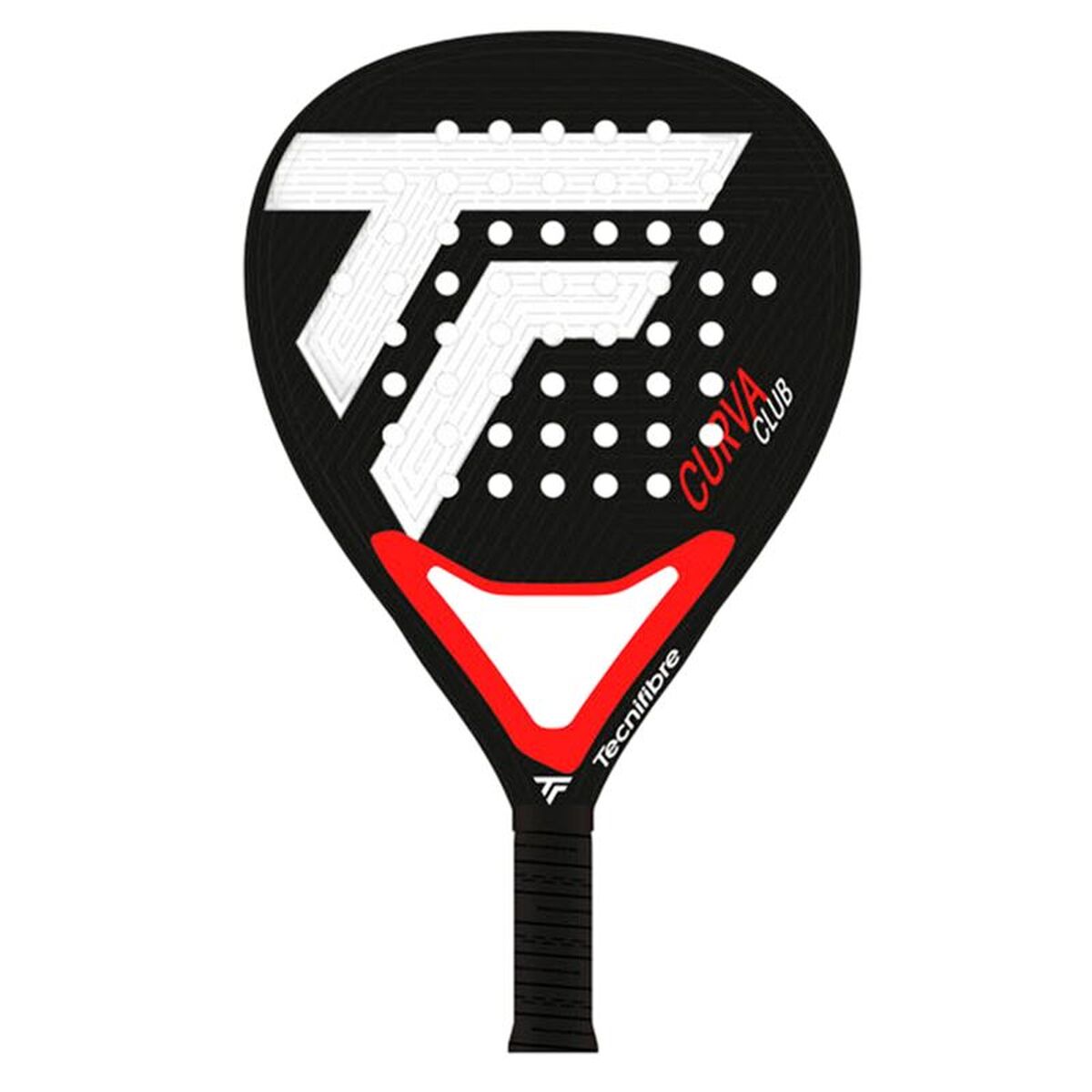Padel Racket Tecnifibre Curva Club Zwart Glasvezel Donkergrijs