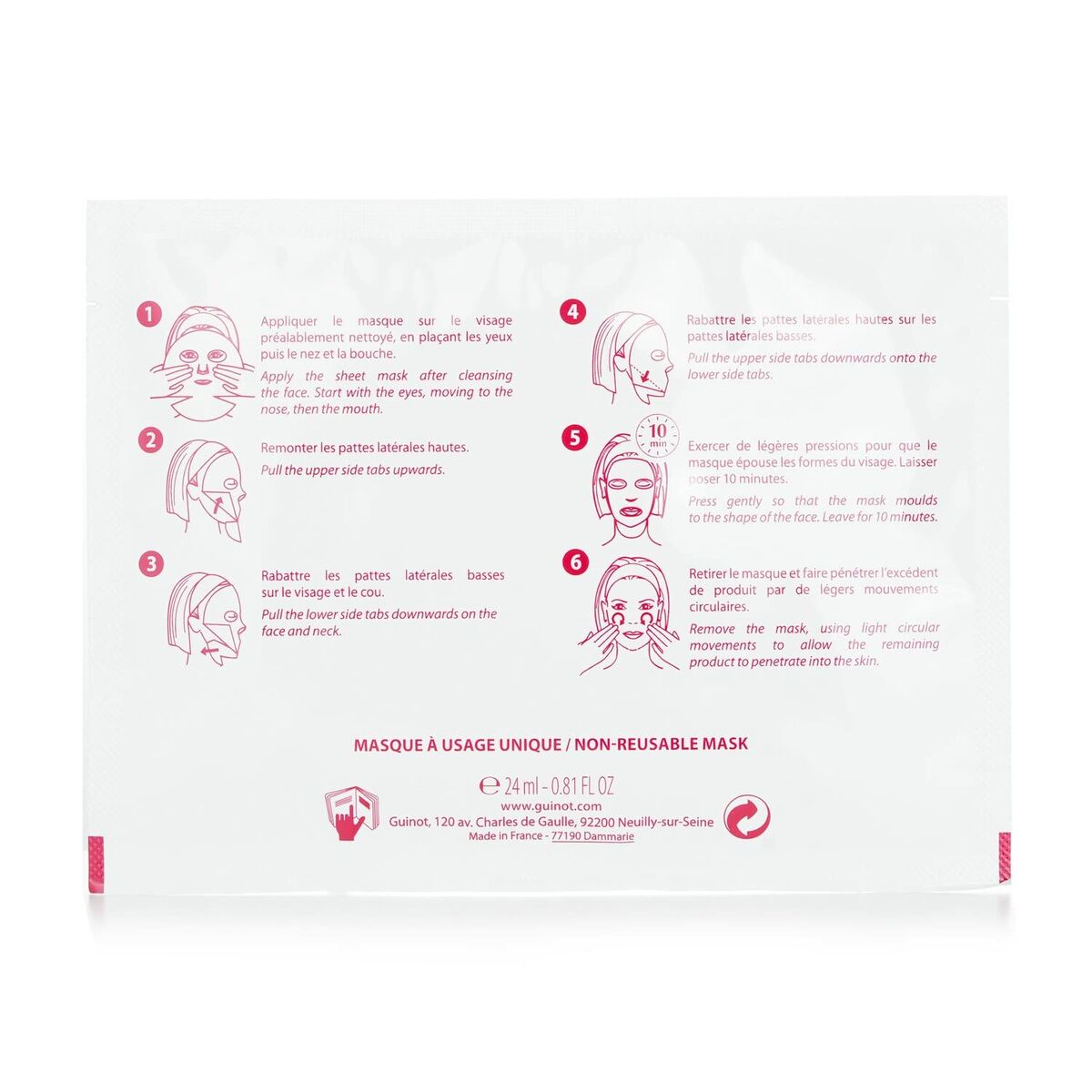 Image secondaire de Masque facial Guinot Eclat Lifting 4 Unités