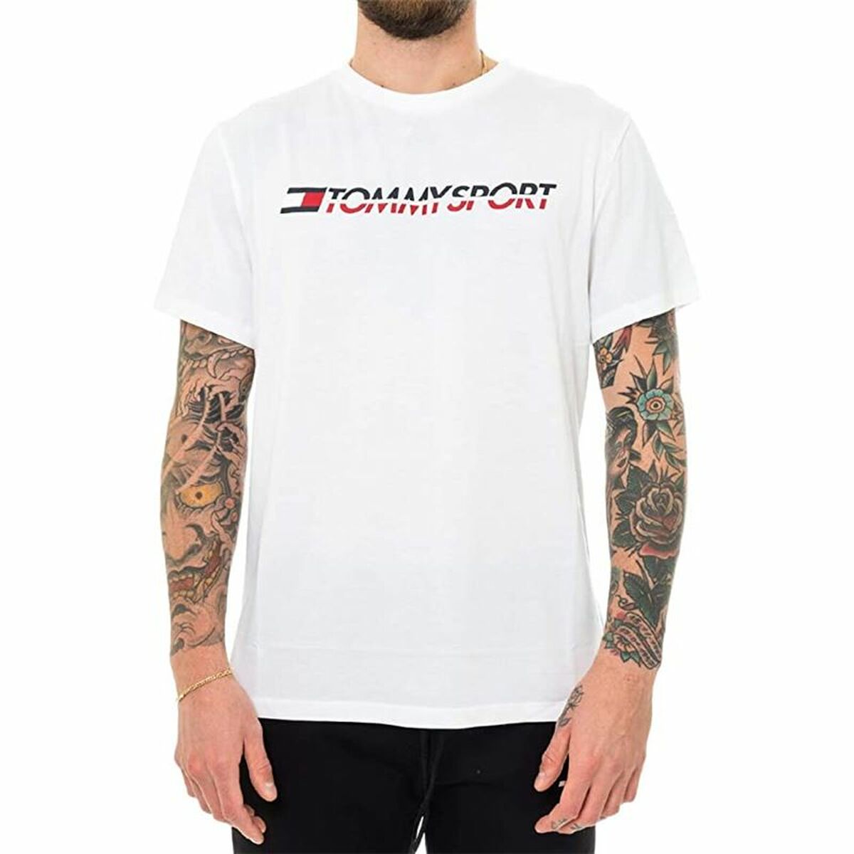 T-shirt à manches courtes homme Tommy Hilfiger Logo Chest Blanc