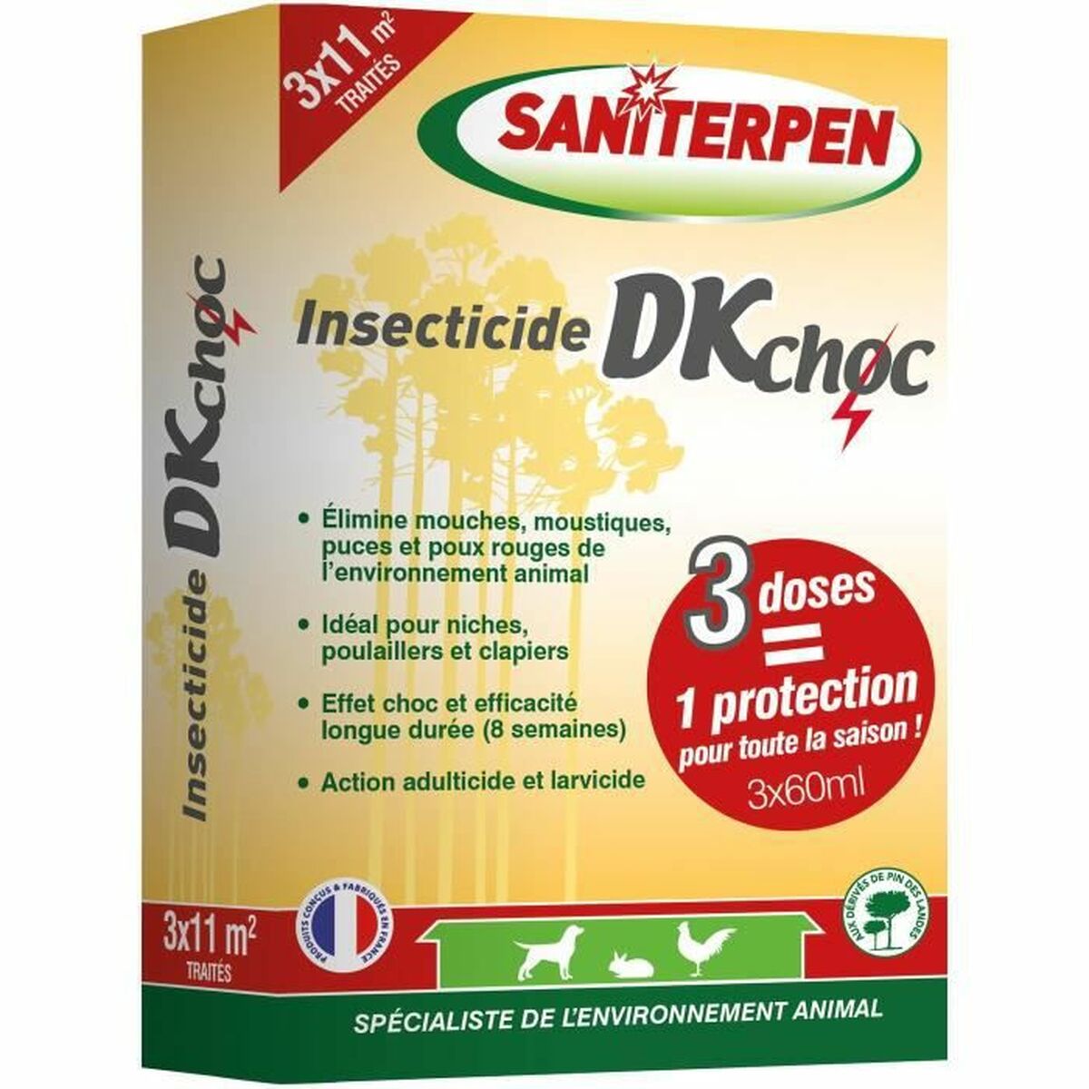Désinfectant Saniterpen DKchoc 3 x 60 ml