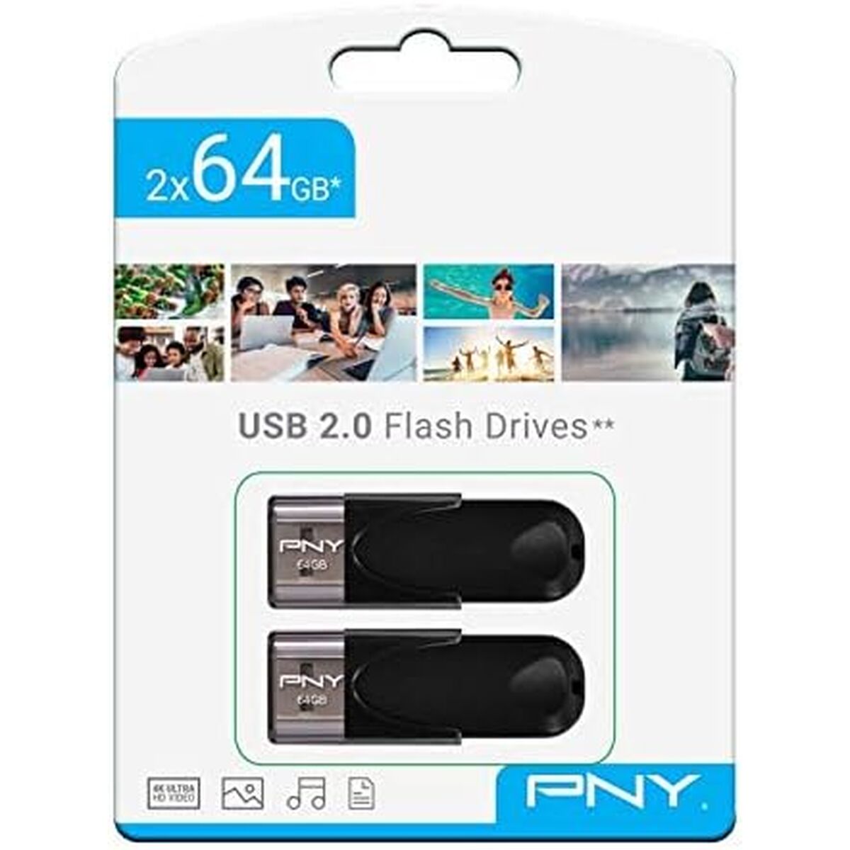 Picture of USB stick PNY FD64GATT4X2-EF Black 64 GB (2 Units)