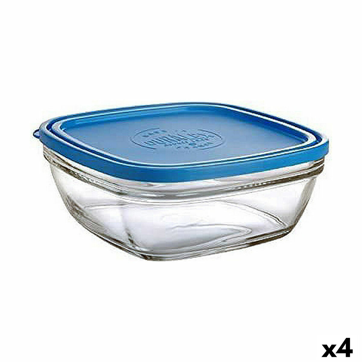 Panier-repas carré avec couvercle Duralex FreshBox Bleu 3 L 23 x 23 x 9 cm (4 Unités)
