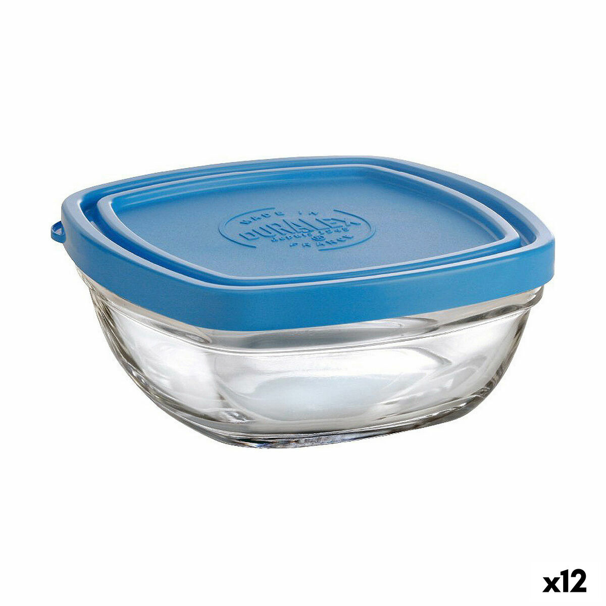 Panier-repas carré avec couvercle Duralex FreshBox Bleu 300 ml 11 x 11 x 5 cm (12 Unités)