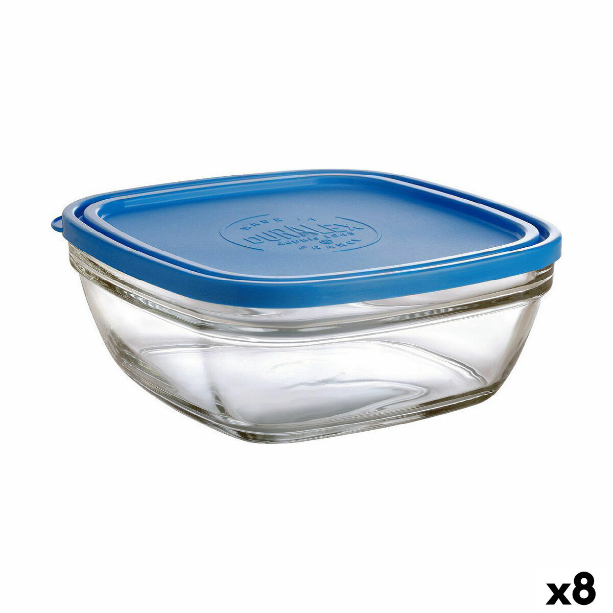 Panier-repas carré avec couvercle Duralex FreshBox Bleu 2 L 20 x 20 x 8 cm (8 Unités)