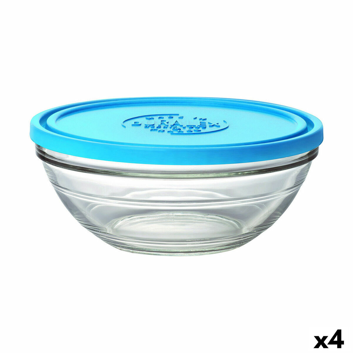 Panier-repas rond avec couvercle Duralex FreshBox Bleu 2,4 L (4 Unités)
