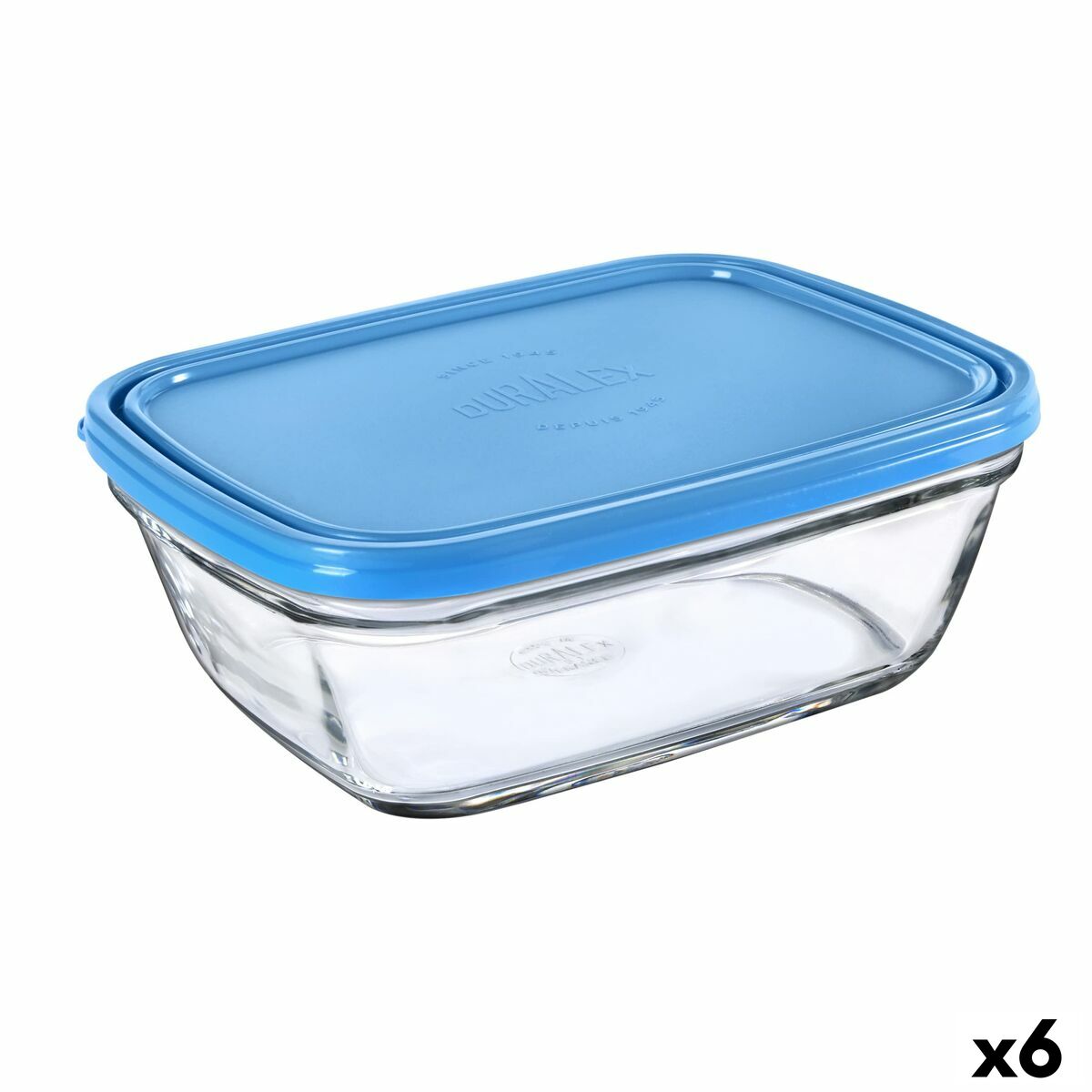 Boîte à repas rectangulaire avec couvercle Duralex Freshbox 1,7 L Bleu (6 Unités)