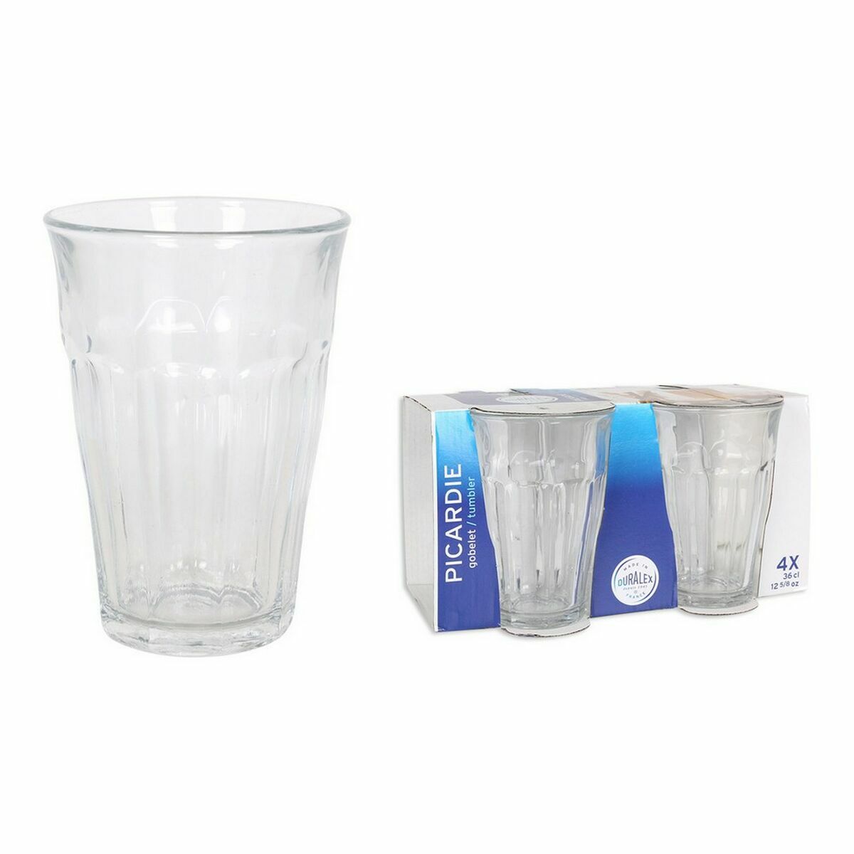 Image secondaire de Set de Verres Duralex Picardie Transparent 4 Pièces 360 ml (8 Unités)