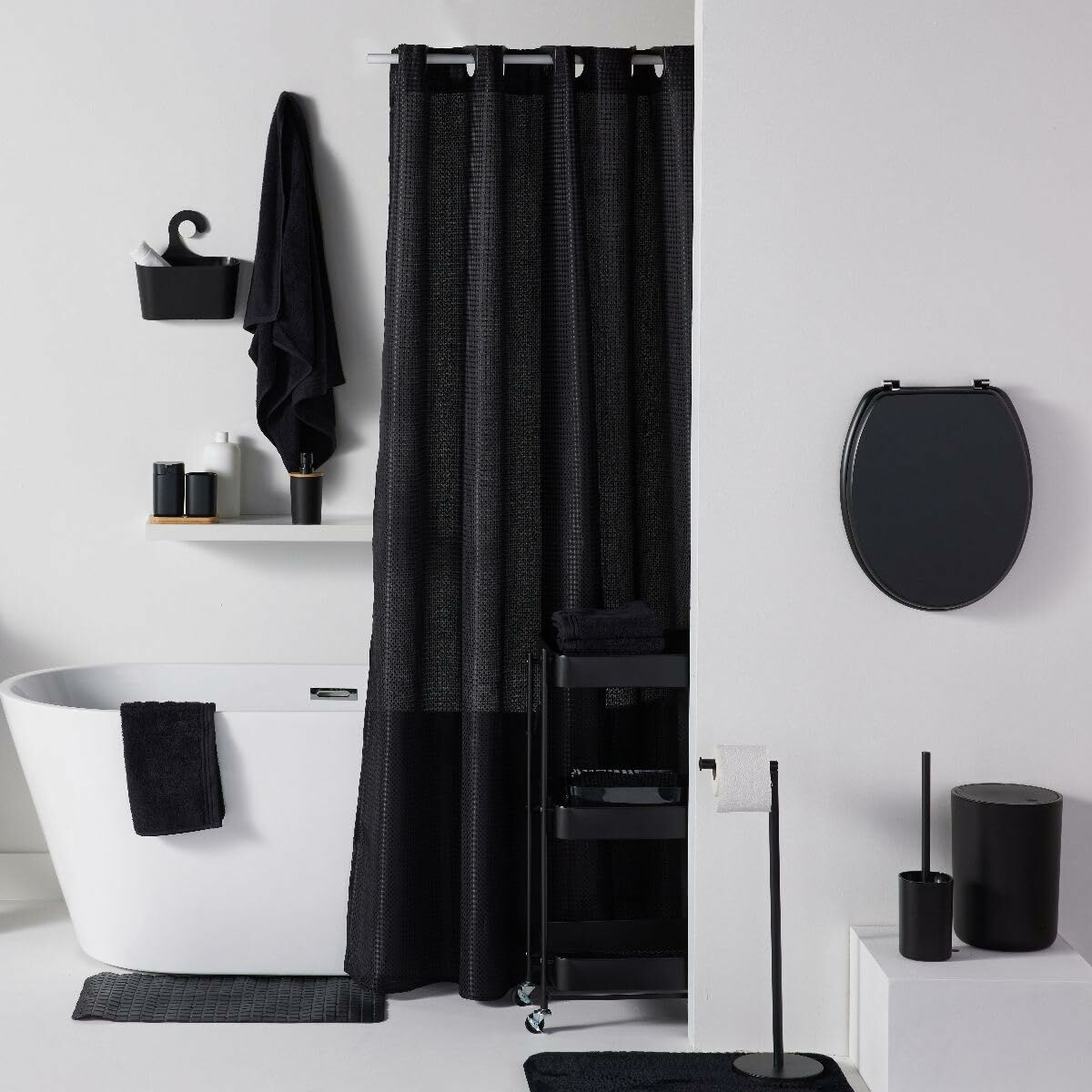 Antislipmat voor in bad TODAY HOY - UTILITY 40 x 60 cm Zwart PVC