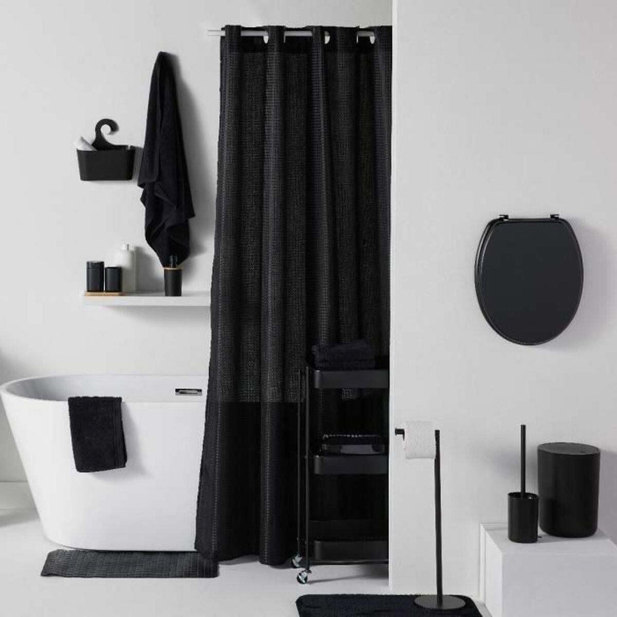 Antislipmat voor in bad TODAY HOY - UTILITY 40 x 60 cm Zwart PVC
