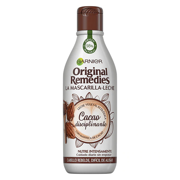 Hårmaske ORIGINAL REMEDIES leche y cacao Garnier (300 ml)
