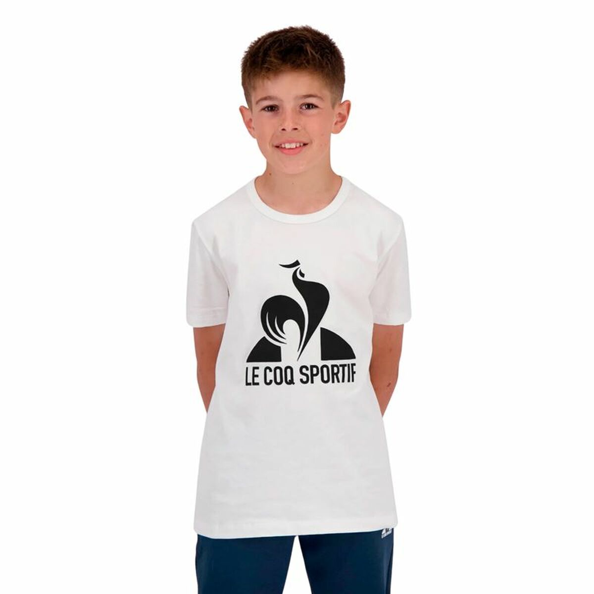 T-Shirt met Korte Mouwen voor kinderen Le coq sportif Ess N°1 Enfant New Wit