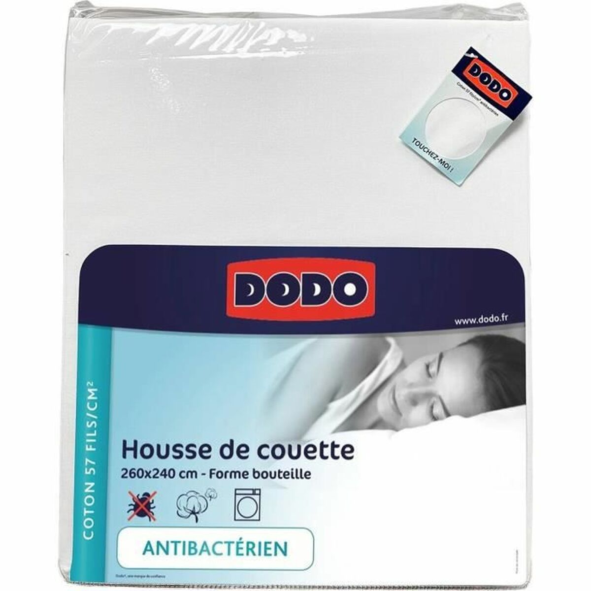 Housse de Couette DODO Antibactérien Blanc 260 x 240 cm
