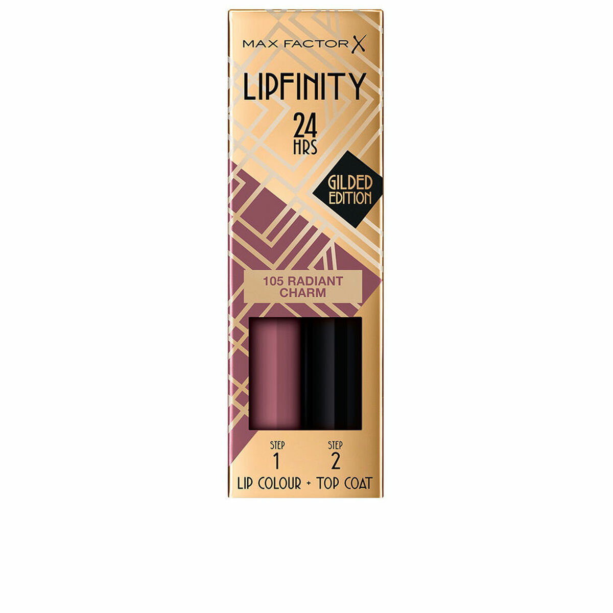 Rouge à lèvres liquide Max Factor Lipfinity 24H Nº 105 Radiant charm 2 Pièces