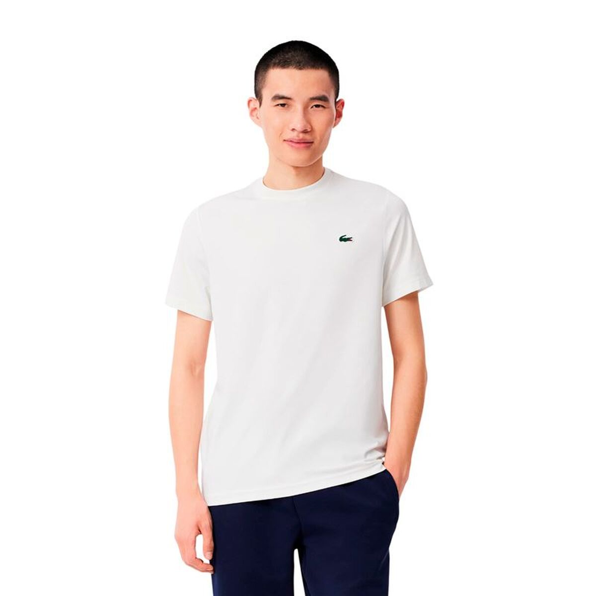 Heren-T-Shirt met Korte Mouwen Lacoste Core Performance Wit