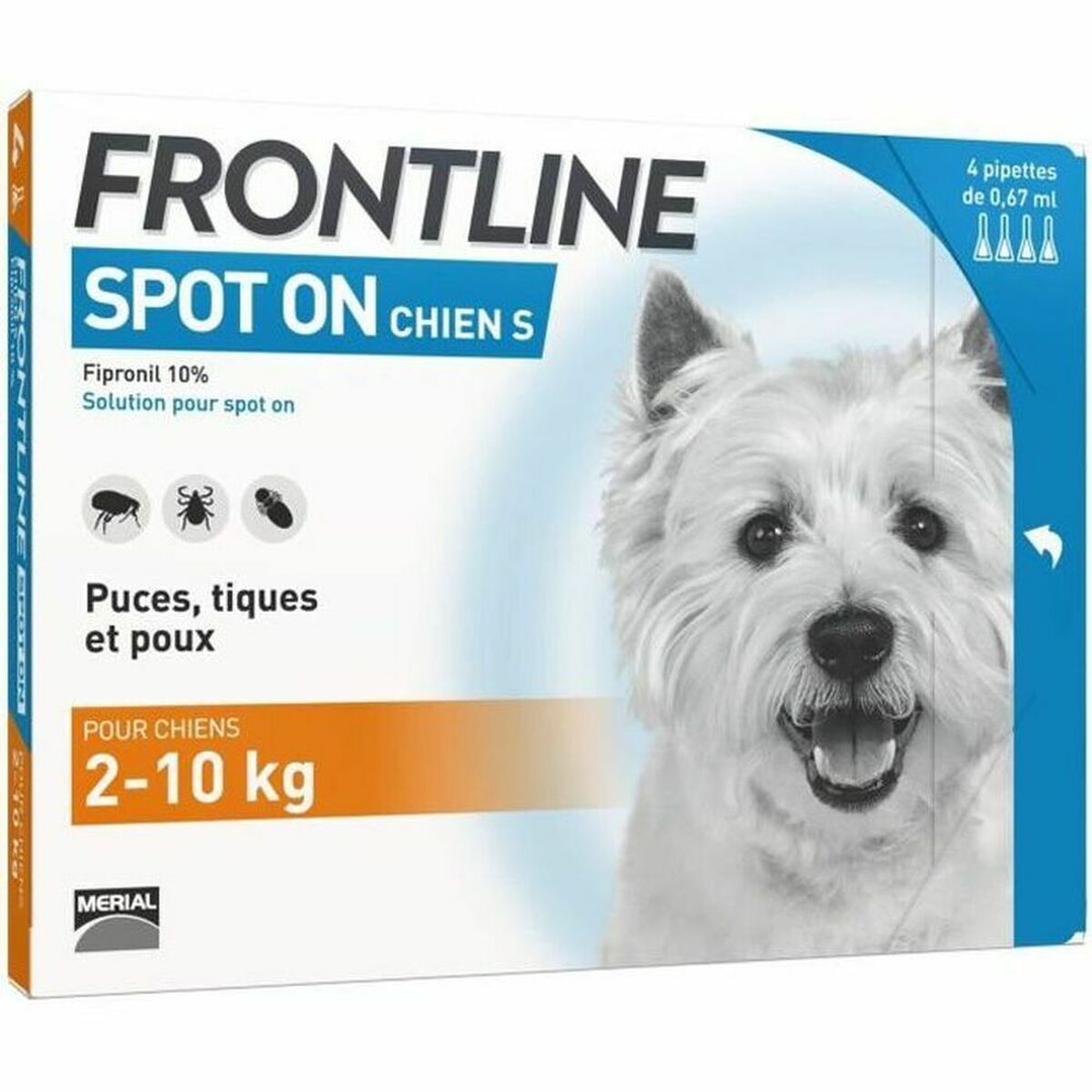 Пипета за Кучета Frontline Spot On 2-10 Kg 4 броя