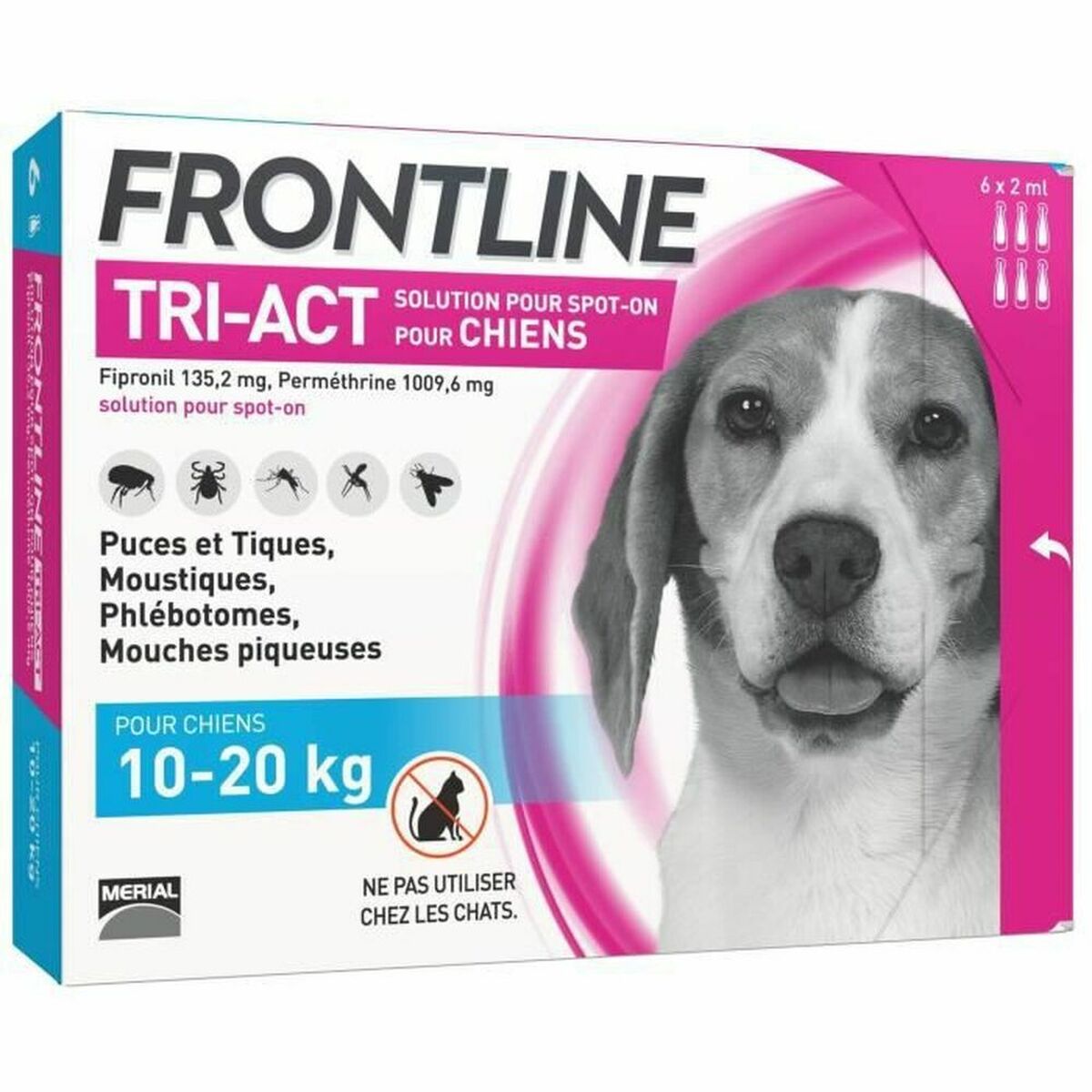 Pipette pour chien Frontline Tri-Act 10-20 Kg 6 Unités