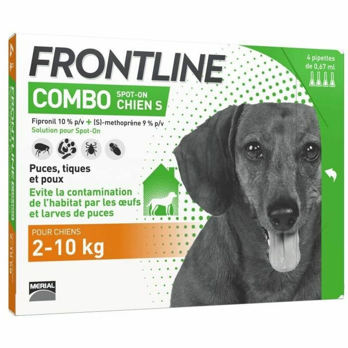 Pipette pour chien Frontline Combo 2-10 Kg 4 Unités