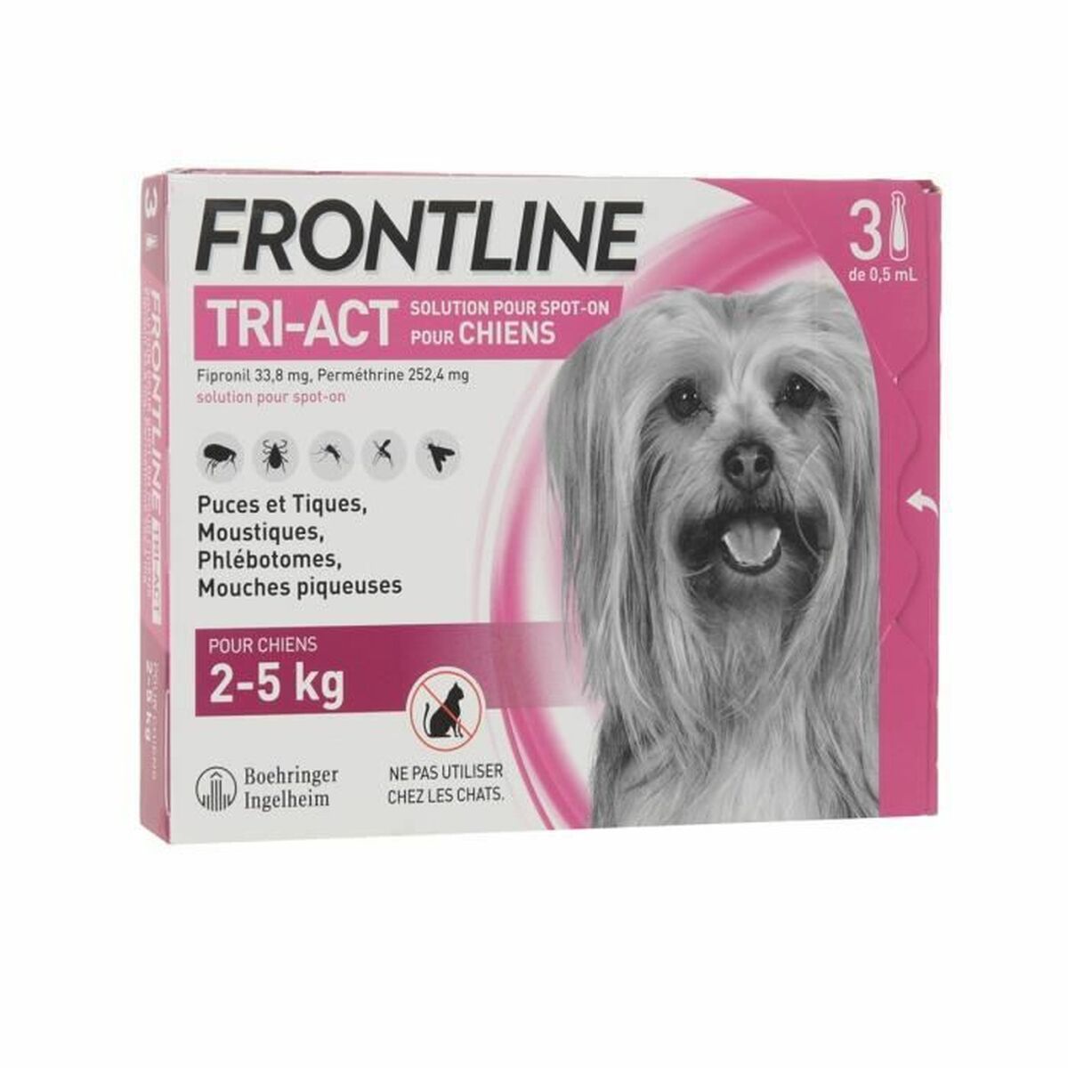 Pipette pour chien Frontline Tri-Act 2-5 Kg 3 Unités