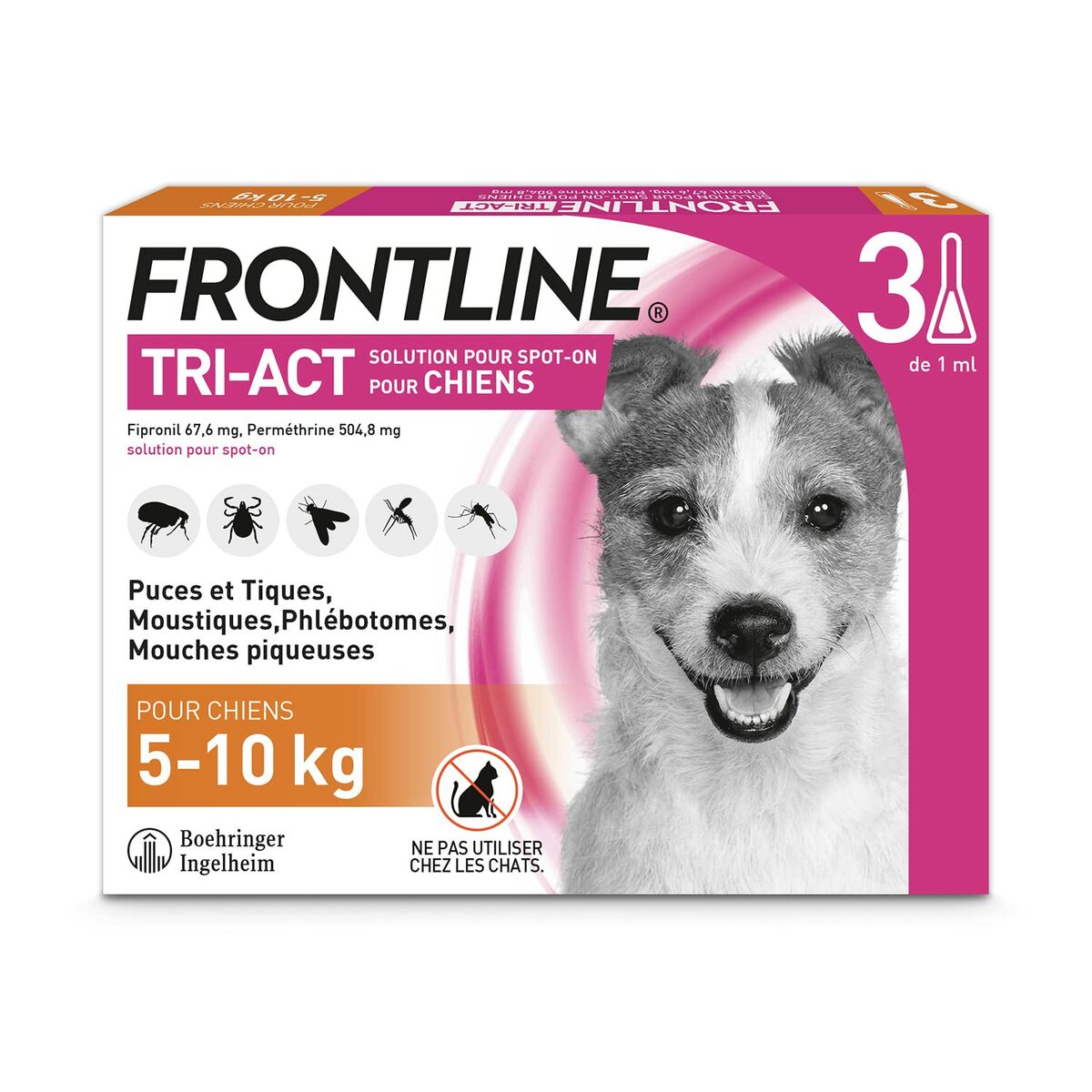 Pipette pour chien Frontline 5-10 Kg 3 Unités