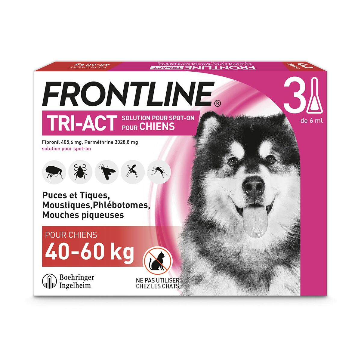 Pipette pour chien Frontline 40-60 Kg 3 Unités