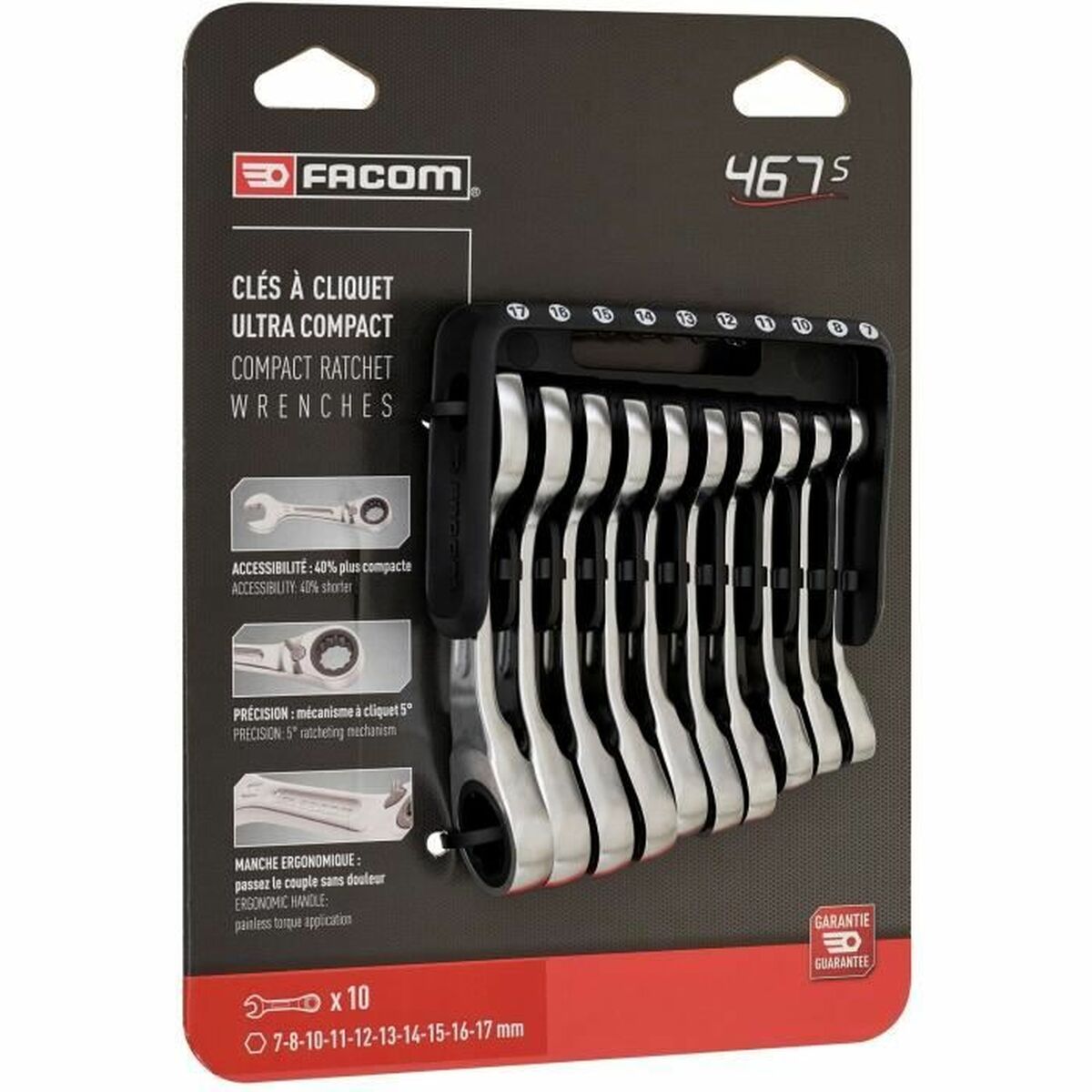 Zestaw kluczy płaskich Facom 467BS.JP10PB