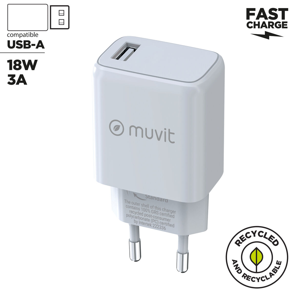 Bild von Wall Charger Muvit MCACC0002 White 12 W