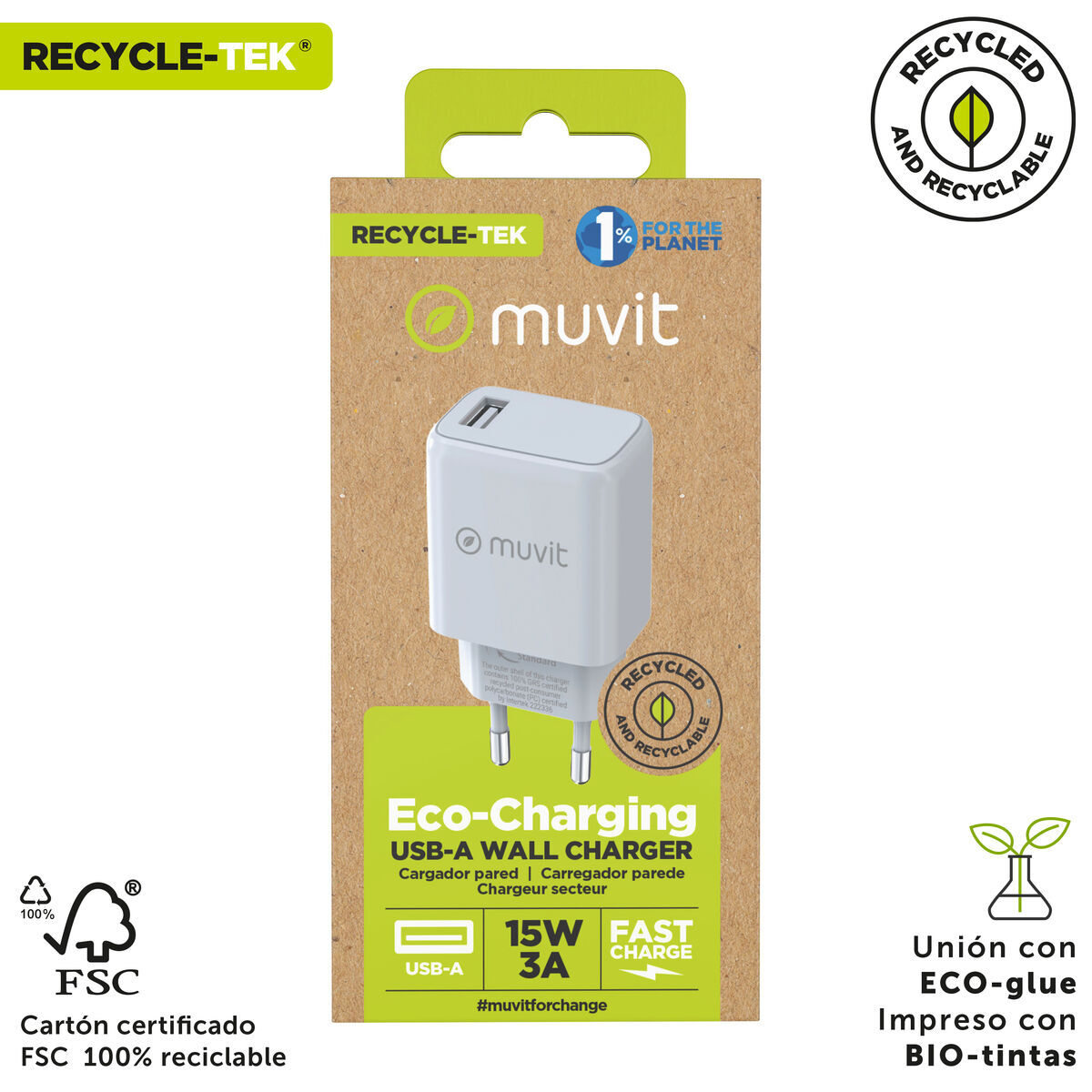 Picture of Wall Charger Muvit MCACC0002 15 W White