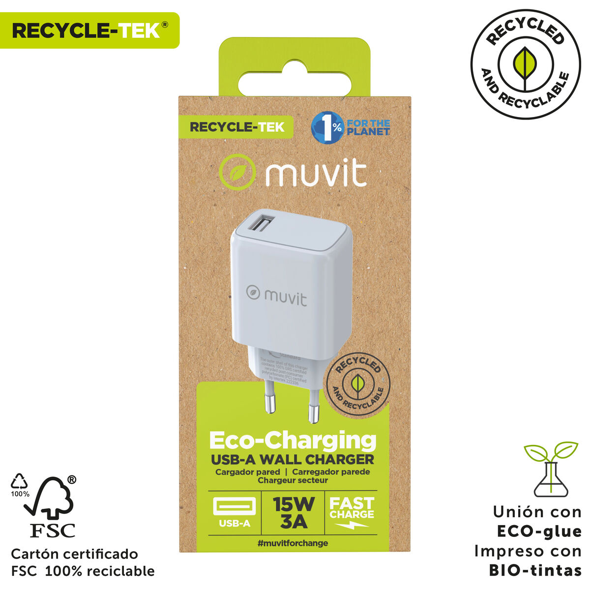 Bild von Wall Charger Muvit MCACC0002 White 12 W