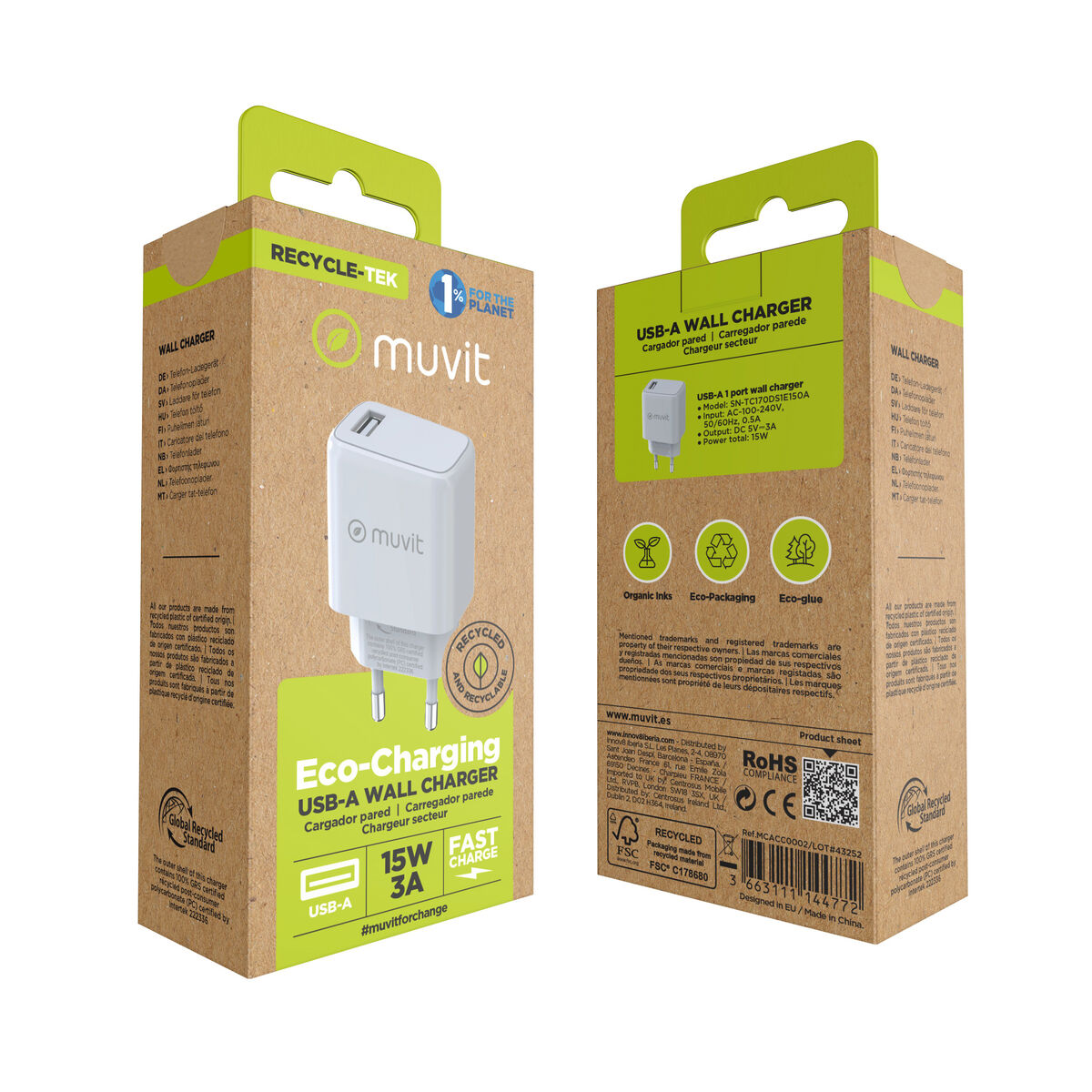 Bild von Wall Charger Muvit MCACC0002 White 12 W