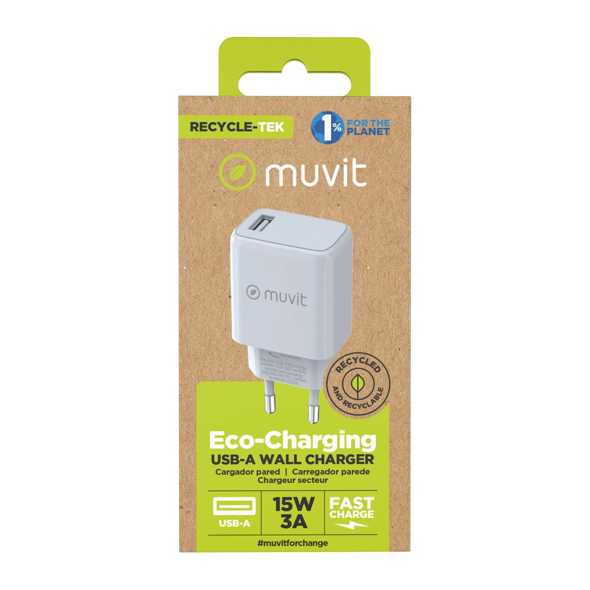 Wall Charger Muvit MCACC0002 15 W White