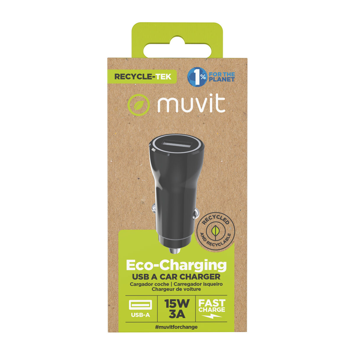 Bild von Car Charger Muvit Black 12 W