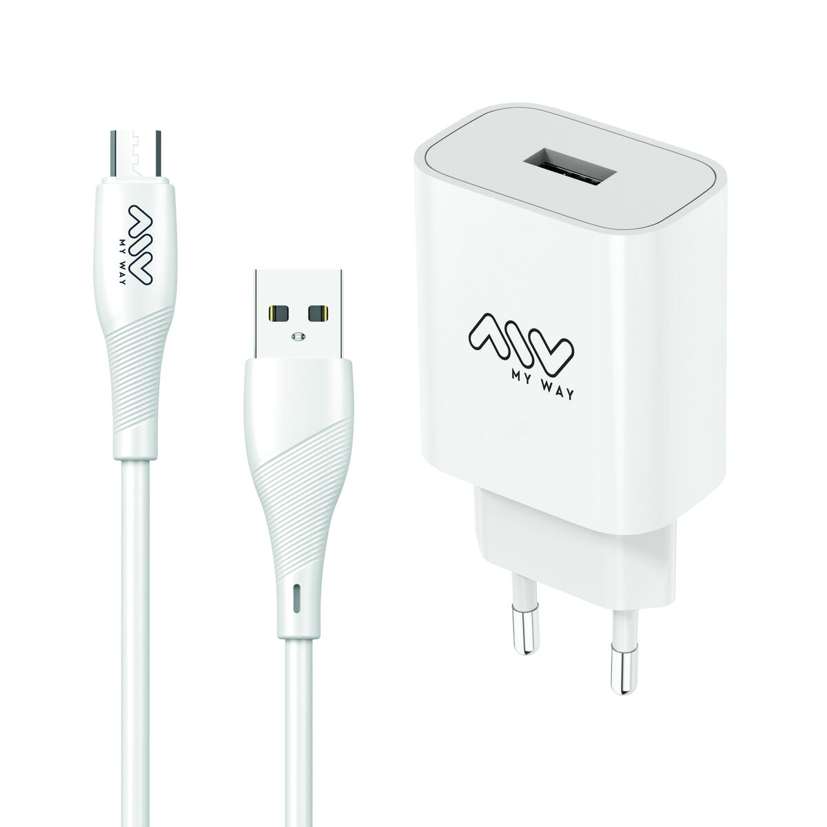Picture of Wall Charger + USB A to USB-C Cable Myway White 12 W