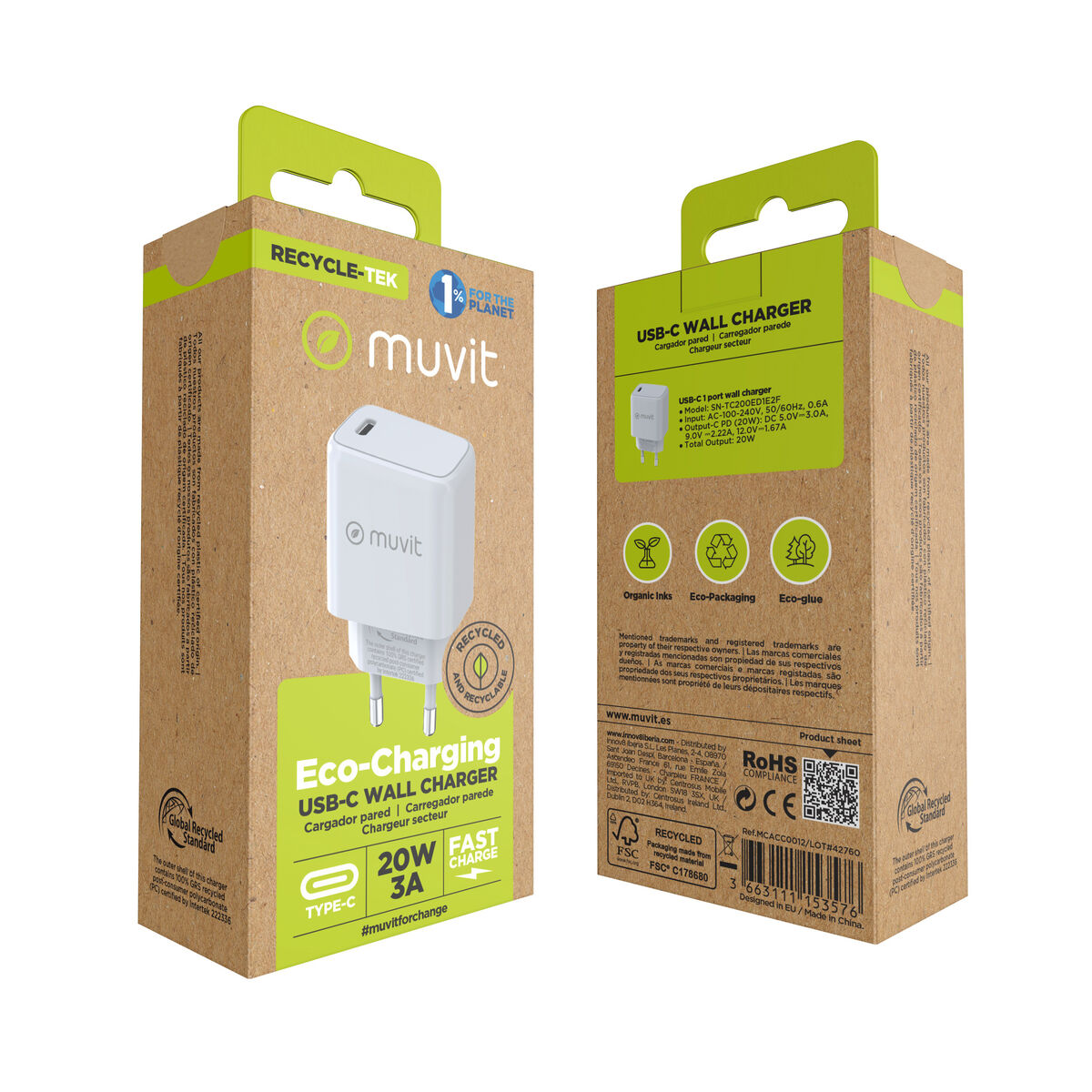 Bild von Wall Charger Muvit White 20 W