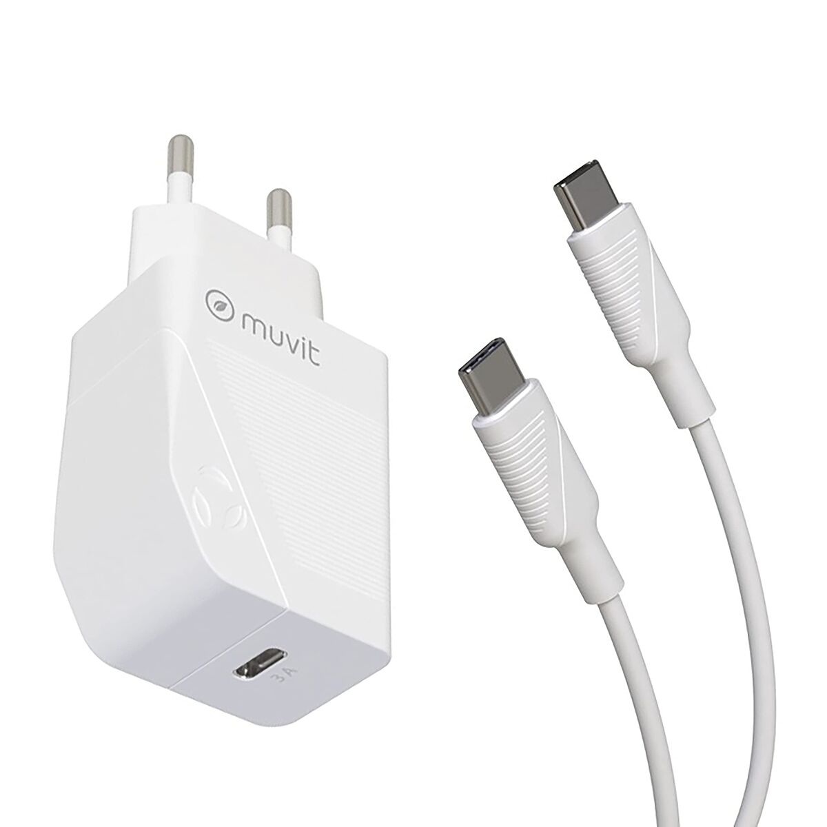Bild von Wall Charger + USB-C Cable Muvit White 20 W