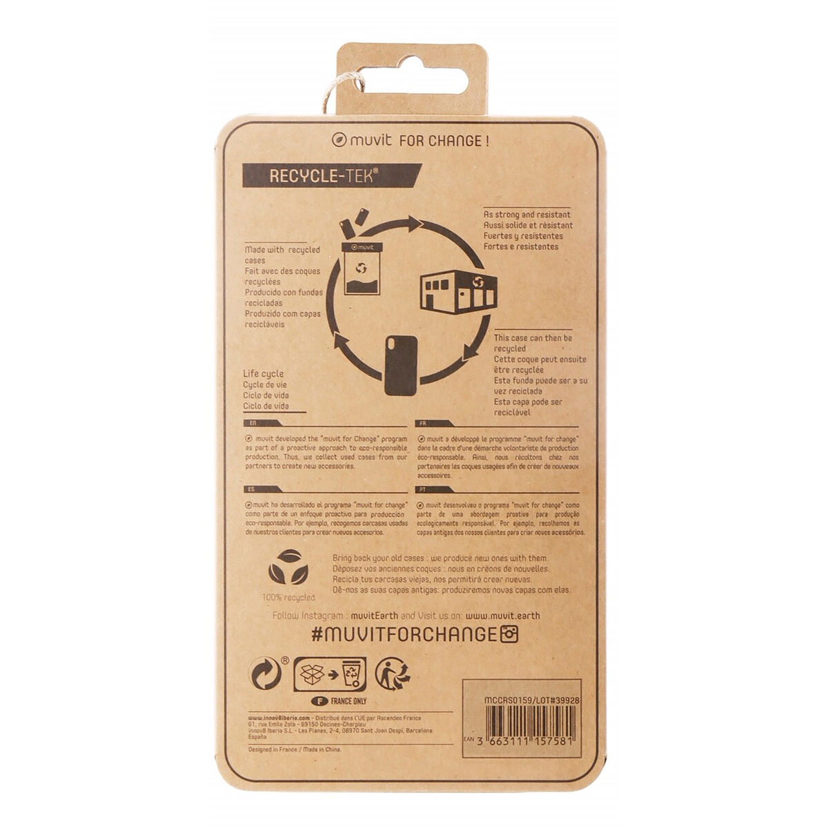 Image de Protection pour téléphone portable Muvit for Change iPhone 13 Pro Noir