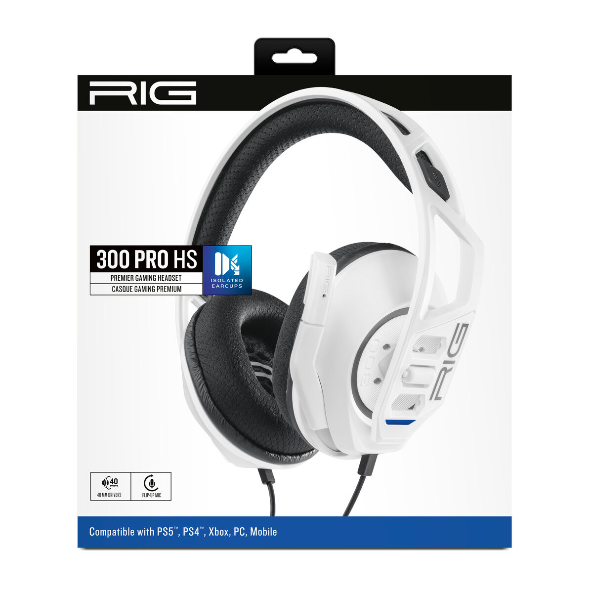 Gaming Headset with Microphone Nacon RIG 300 PRO HS White