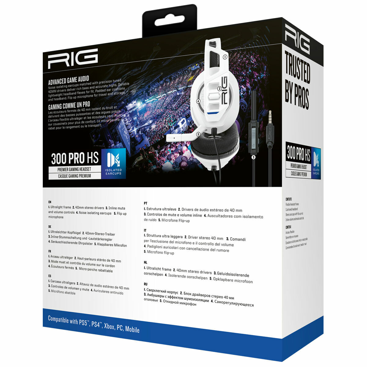 Gaming Headset with Microphone Nacon RIG 300 PRO HS White