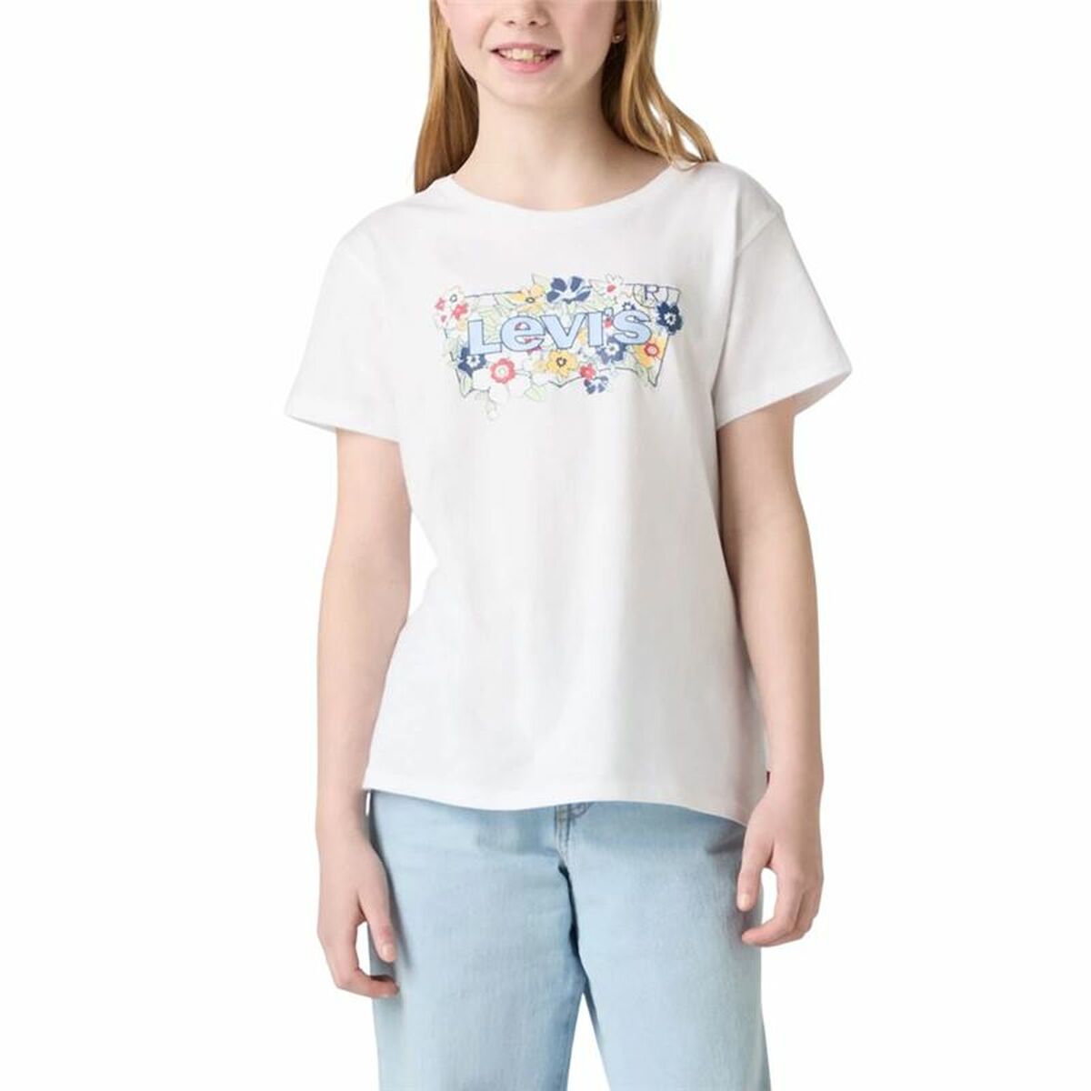 T-Shirt met Korte Mouwen voor kinderen Levi's Lvg Ss Batwing Fill Wit