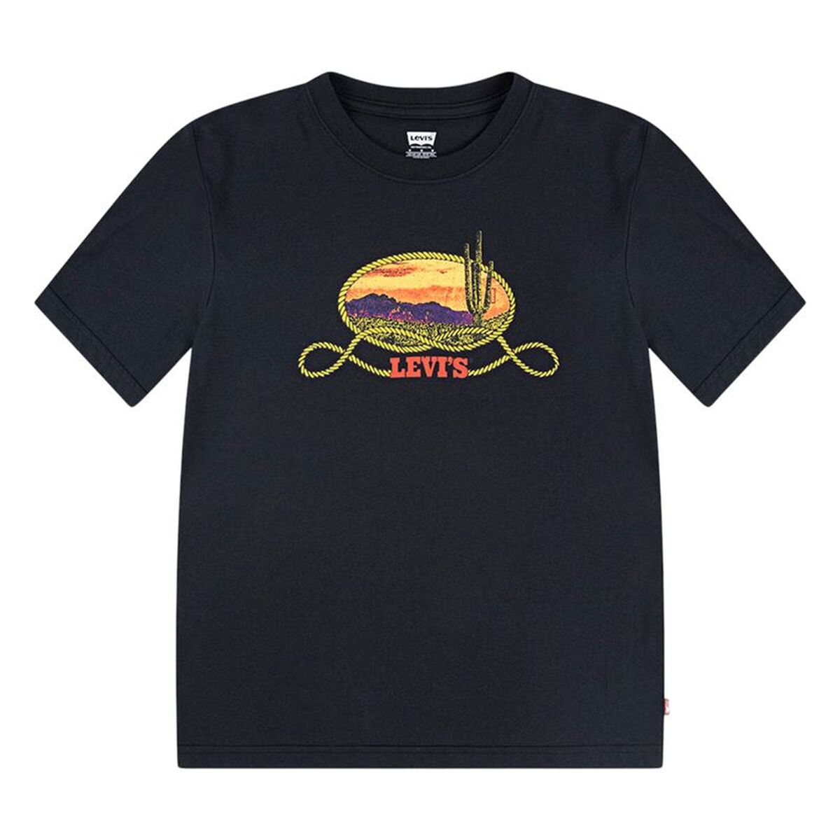 T-Shirt met Korte Mouwen voor kinderen Levi's Lvb Cactus In The Sunset Zwart