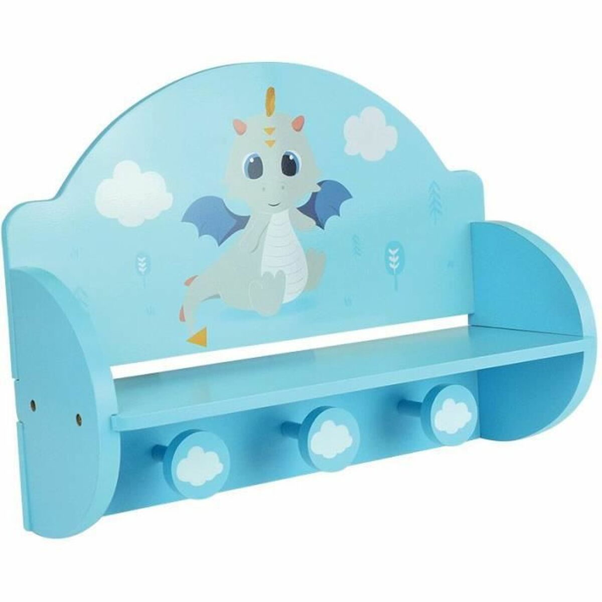 Wandkapstok Fun House Blauw Hout MDF (33 x 46 x 15 cm)