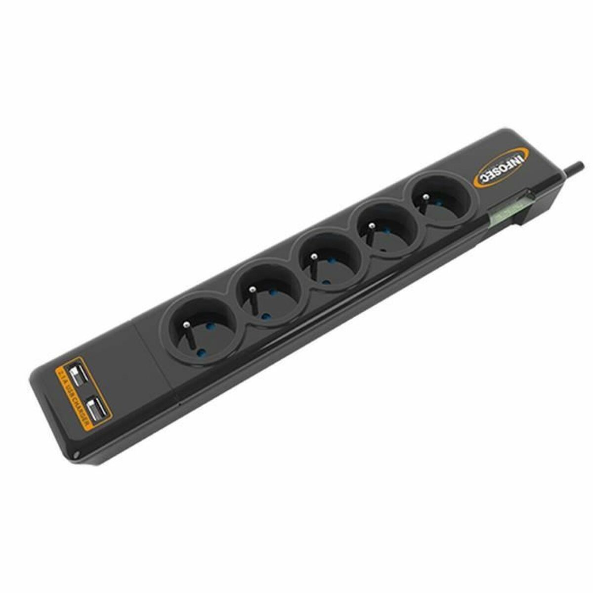 Multiprise 5 Prises INFOSEC S5 USB NEO Noir