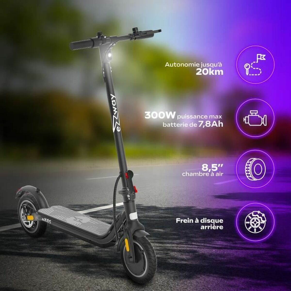 Immagine di Electric Scooter EZWAY Black 450 W 25 km/h