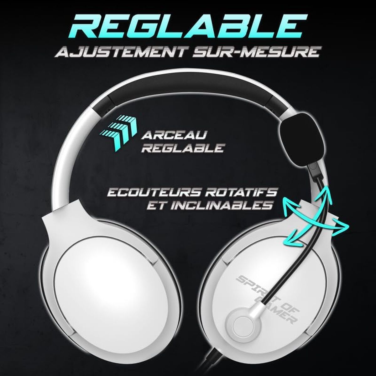 Bild von Headphones with Microphone Spirit of Gamer Pro H4 White