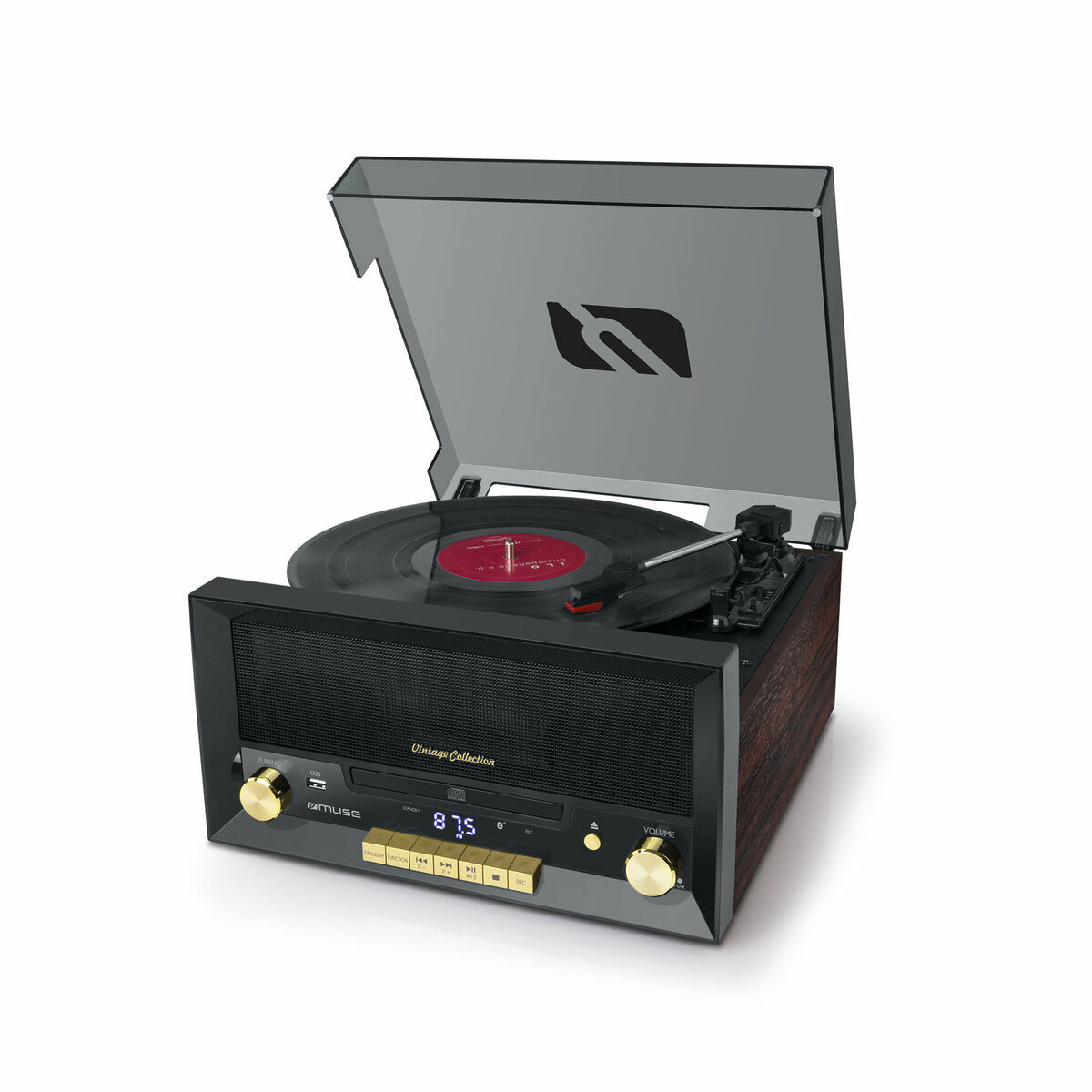 Afbeeldingen van Record Player Mustek Brown Black