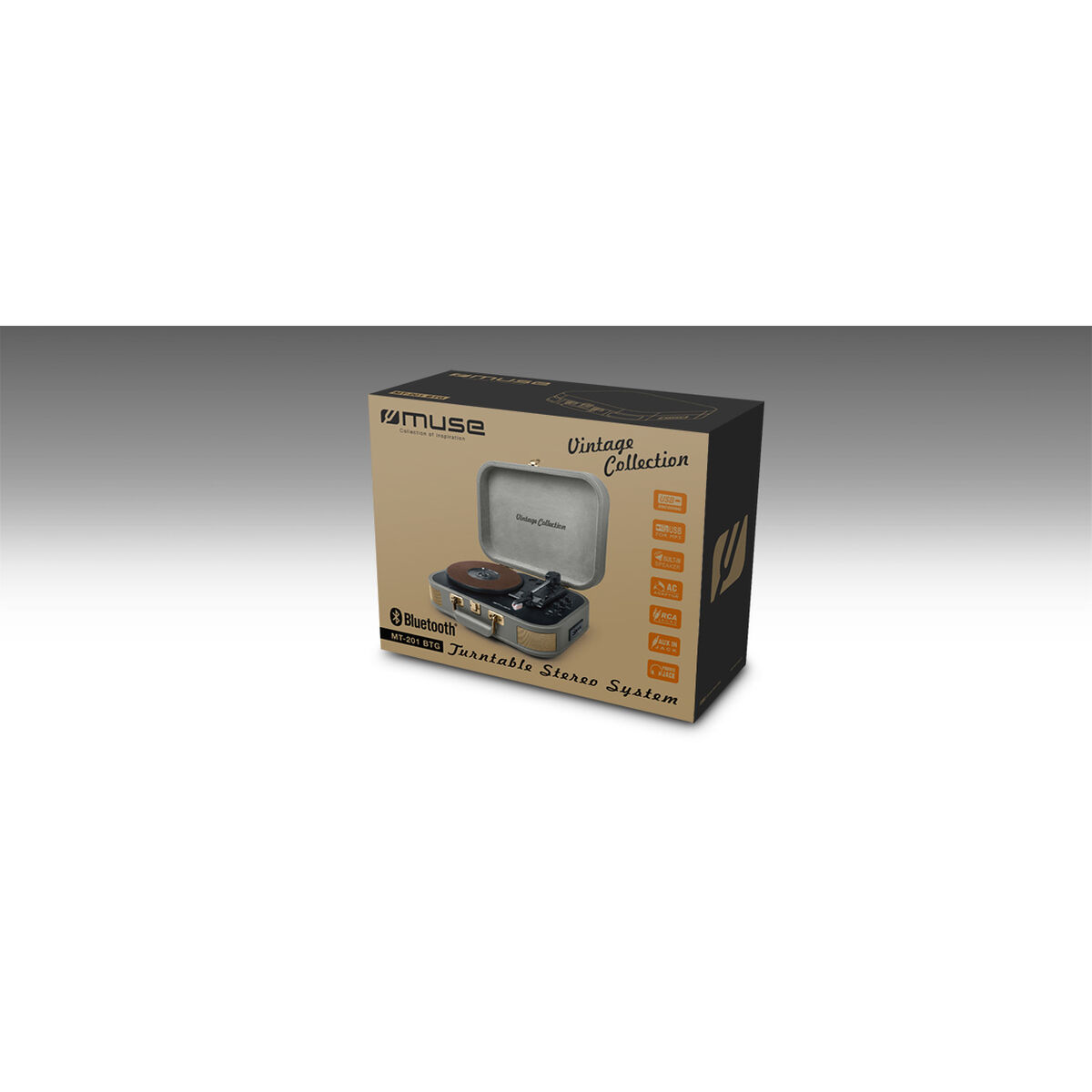 Afbeeldingen van Record Player Muse MT-201 BTG Green Grey