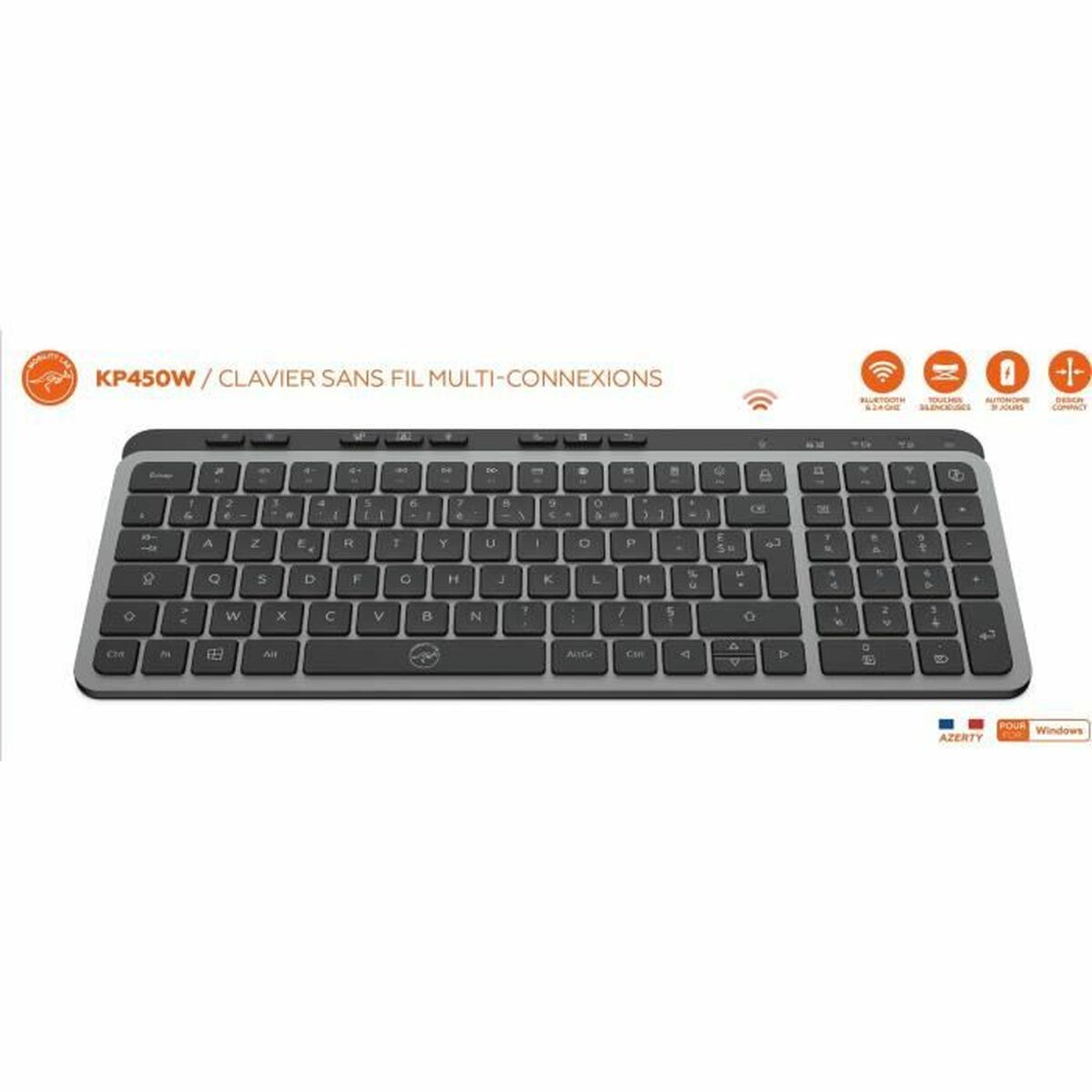 Afbeeldingen van Keyboard Mobility Lab KP450W Compact Black Grey
