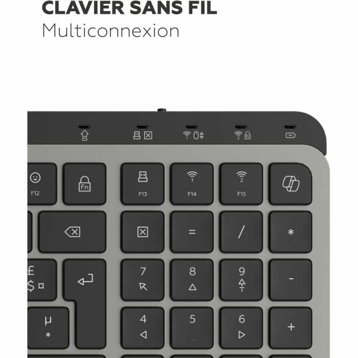 Afbeeldingen van Keyboard Mobility Lab KP450W Compact Black Grey